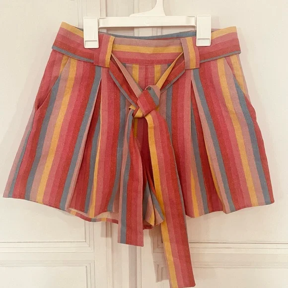 Anthro | Moon River rainbow stripe shorts size small - Picture 2 of 6